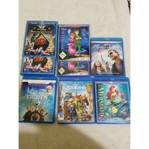 disney blu ray lot of 6 some new sealed  little mermaid frozen neverland new